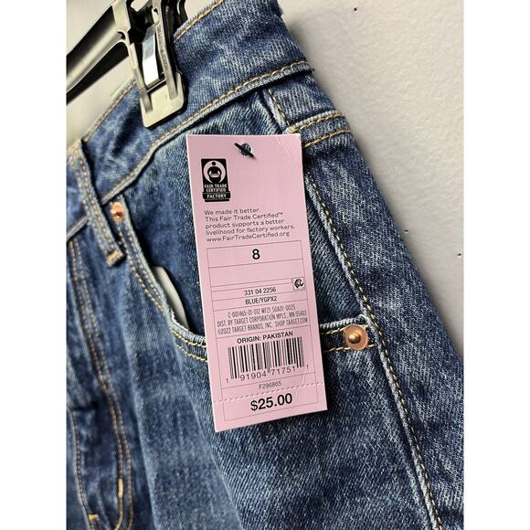 Wild Fable Jeans Womens 8/29 Super-High Rise Distressed Baggy Medium‎ Blue NEW - Picture 4 of 8